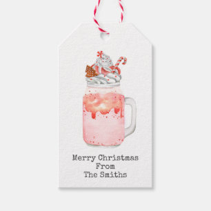 Étiquettes-cadeau Peppermenthe Milkshake Joyeux Noël