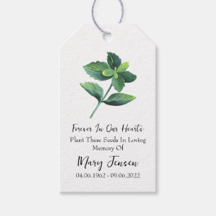 Étiquettes-cadeau Peppermint Seed Packet Memorial Funeral