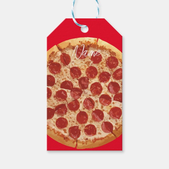Étiquettes-cadeau Pepperoni Pizza Thunder_Cove (Devant)