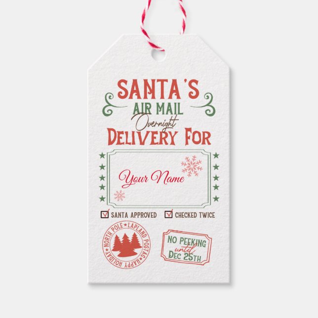 Étiquettes-cadeau Père Noël approuvée (Devant)