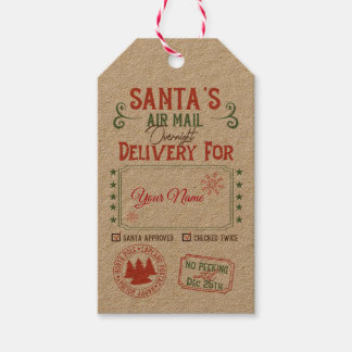 Étiquettes-cadeau Père Noël approuvée