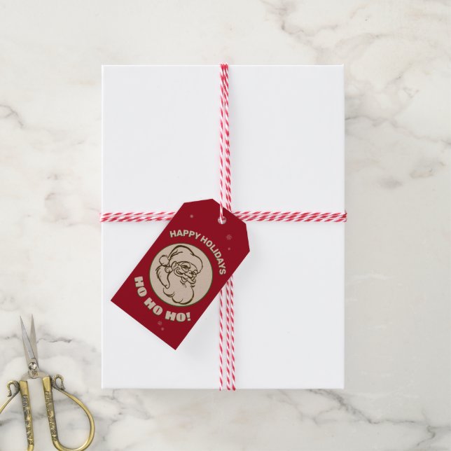 Étiquettes-cadeau Père Noël 🎅 avec votre texte à l'arrière (Avec de la ficelle)