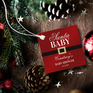 Étiquettes Cadeau Père Noël Baby Baby shower de Noël