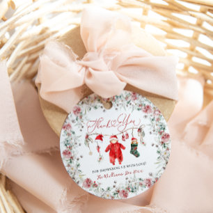 Étiquettes Cadeau Père Noël Baby Christmas Baby shower Bienvenue