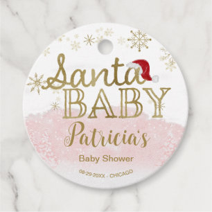 Étiquettes Cadeau Père Noël Baby Christmas Girl Baby shower