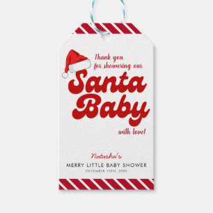Étiquettes-cadeau Père Noël Baby Joyeux Baby shower de Noël
