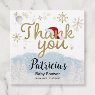 Étiquettes Cadeau Père Noël Baby Noël Baby shower d'hiver Merci