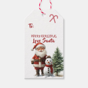Étiquettes-cadeau Père Noël Bonbon Flocon de neige