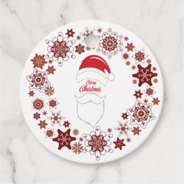 Étiquettes Cadeau Père Noël Casquette Et Beauté Avec Joyeux Noël