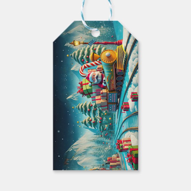 ÉTIQUETTES-CADEAU PÈRE NOËL EXPRESS POLAIRE NOËL EVE (Devant)