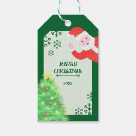 Étiquettes-cadeau Père Noël fantaisiste sapin joyeux noël 
