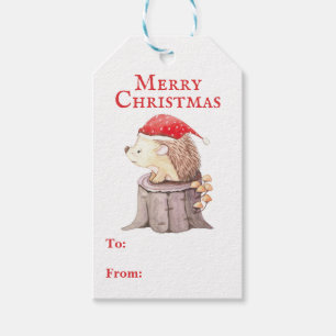 Étiquettes-cadeau Père Noël Hedgehog Christmas Cadeau Tags
