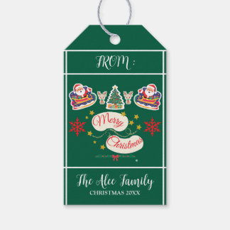 Étiquettes-cadeau Père Noël Joyeux Noël Personnalisé Vert