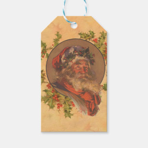 Étiquettes-cadeau Père Noël Leyendecker Antique Victorien