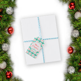 Étiquettes-cadeau Père Noël Noël Pickleball Ogee Motif