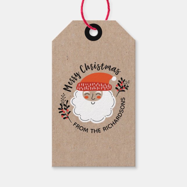 Étiquettes-cadeau Père Noël personnalisé Noël (Devant)