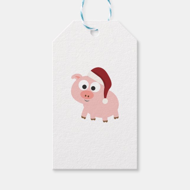 Étiquettes-cadeau Père Noël Pig (Devant)
