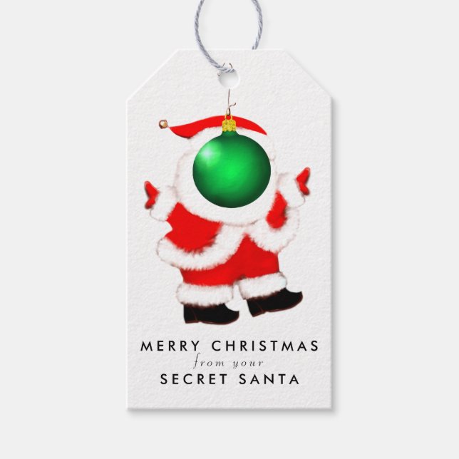 Étiquettes-cadeau Père Noël secrète (Devant)