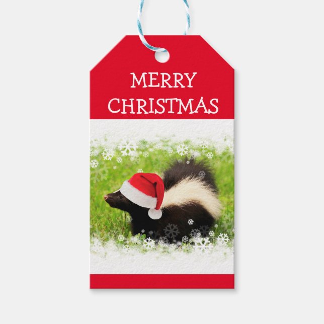 Étiquettes-cadeau Père Noël Skunk Christmas (Devant)