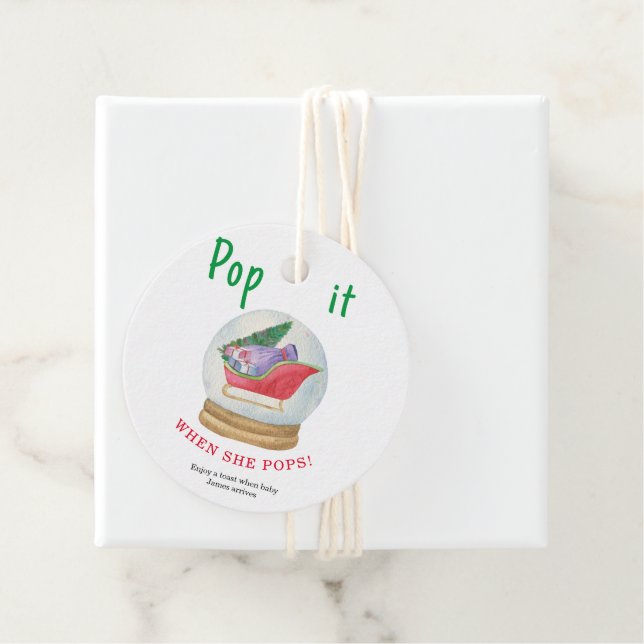 Étiquettes Cadeau Père Noël sled - Pop it When elle popup (En situation)