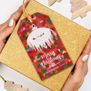 Étiquettes-cadeau Père Noël Sleigh Noël Ornement