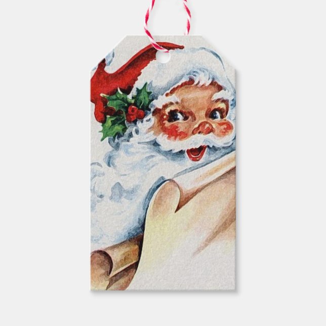 Étiquettes-cadeau Père Noël vintage (Devant)