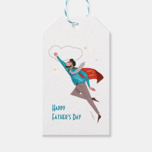 Étiquettes-cadeau Pères de Superhero