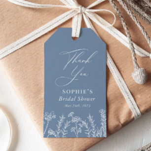 Étiquettes-cadeau Periwinkle Wildflower Bridal Shower Favor