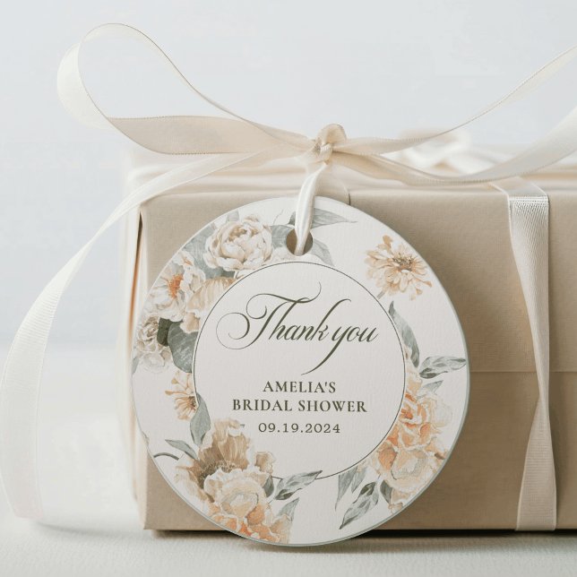 Étiquettes Cadeau Perles aquarelles et prosecco, cadeau de fête prén (Créateur téléchargé)