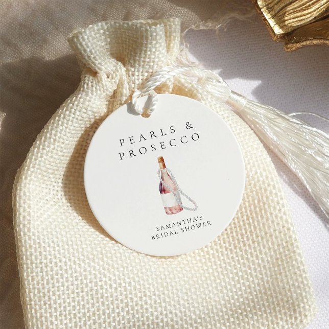 Étiquettes Cadeau Perles et poursuites Fête des mariées élégante (Créateur téléchargé)