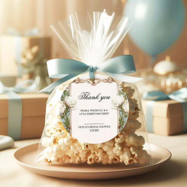 Étiquettes Cadeau Perles florales et Fête des mariées de poursuites  (Créateur téléchargé)