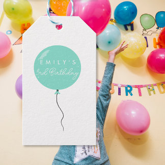 Étiquettes-cadeau Personalised Balloon Party birthday christening 