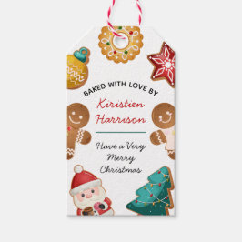 Étiquettes-cadeau Personalized Baked With Love Gingerbread Christmas