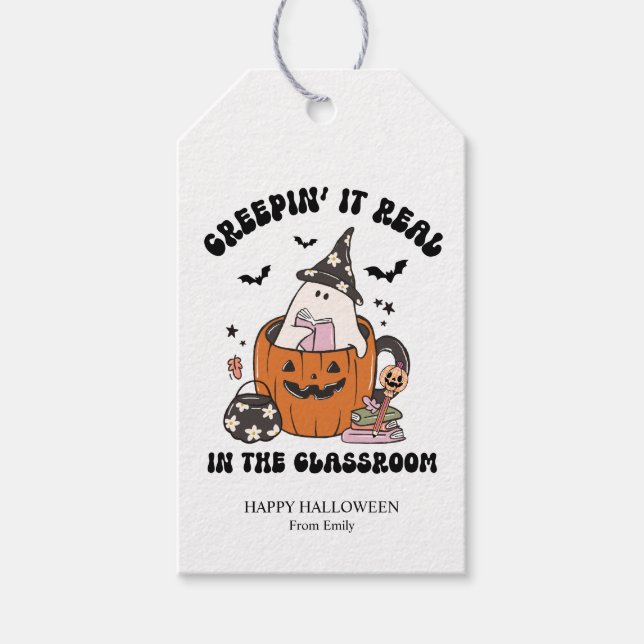 Étiquettes-cadeau Personalized Creepin’ It Real in the Classroom (Devant)