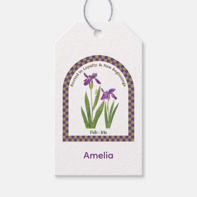 Étiquettes-cadeau Personalized February Birth Month Flower  (Devant)
