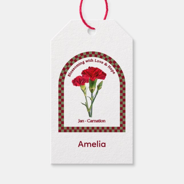 Étiquettes-cadeau Personalized January Birth Month Flower  (Devant)