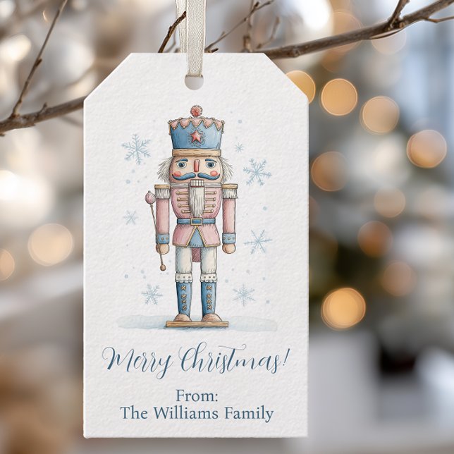 Étiquettes-cadeau Personalized Name Nutcracker Christmas (Personalized Nutcracker Christmas Gift and Favor Tag)
