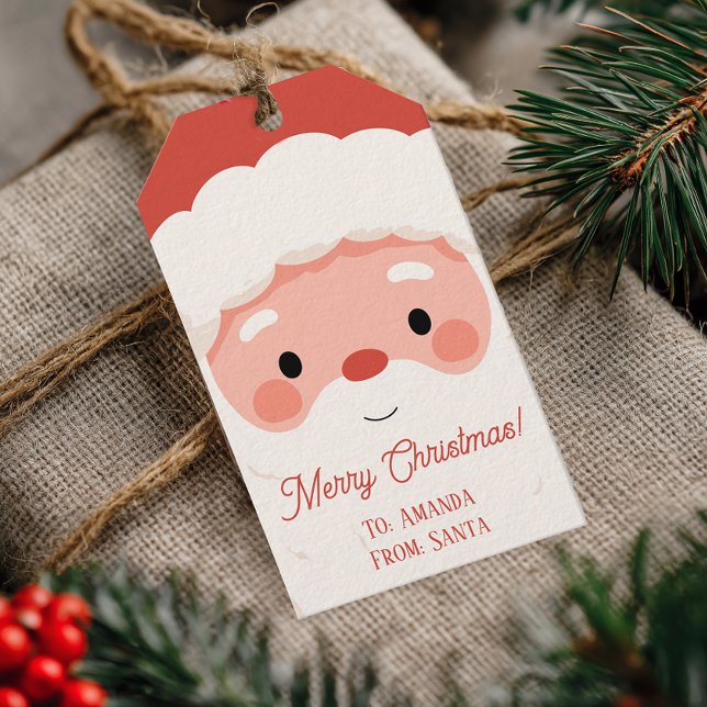 Étiquettes-cadeau Personalized Name Santa Christmas (Personalized Santa Christmas Gift Name Tag)