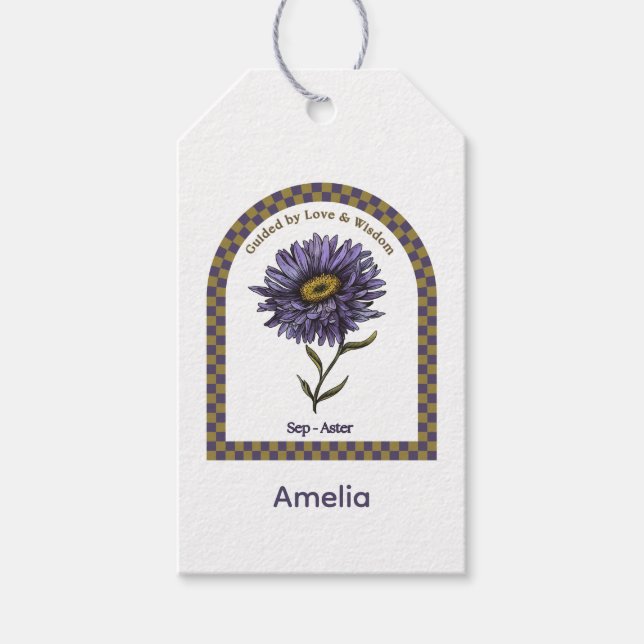 Étiquettes-cadeau Personalized September Birth Month Flower (Devant)