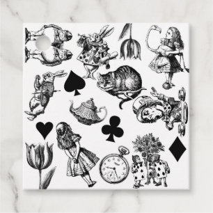 Étiquettes Cadeau Personnages classiques d'Alice aux pays des mervei