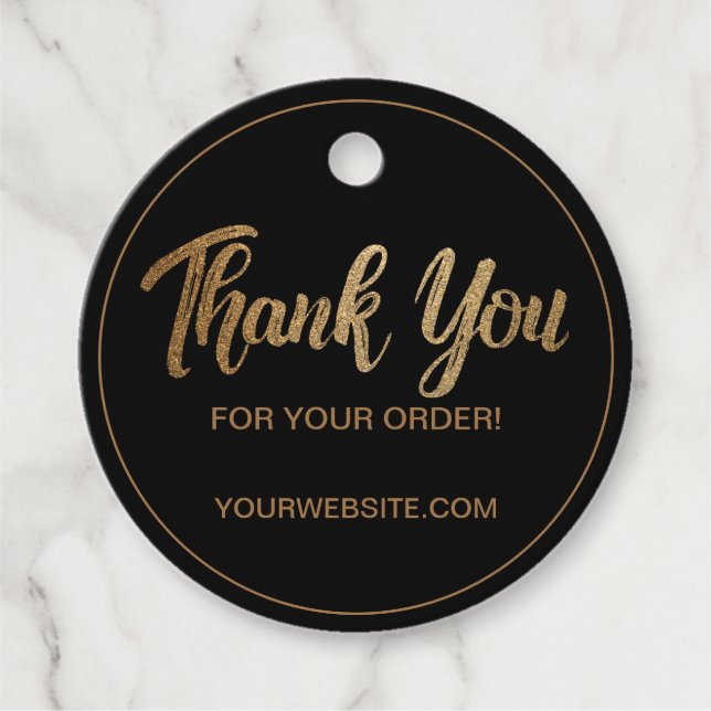 Étiquettes Cadeau Personnalisable "Merci pour votre commande" Faux G (Devant)