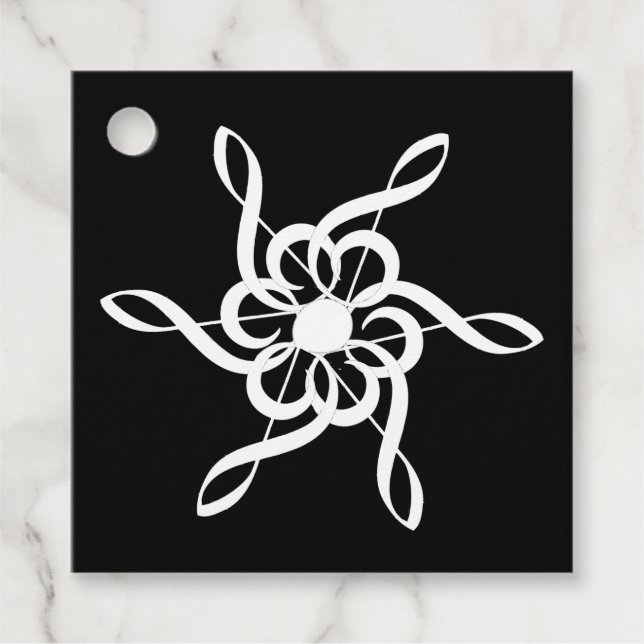 Étiquettes Cadeau Personnalisé Black Treble Clef Snowflake Musical (Devant)