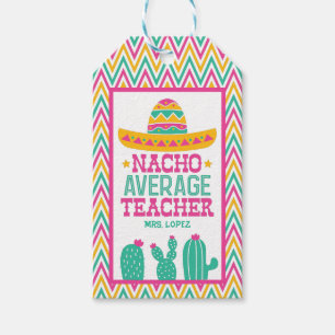 Étiquettes-cadeau Personnalisé Funny Nacho Moyenne Enseignant Cactu