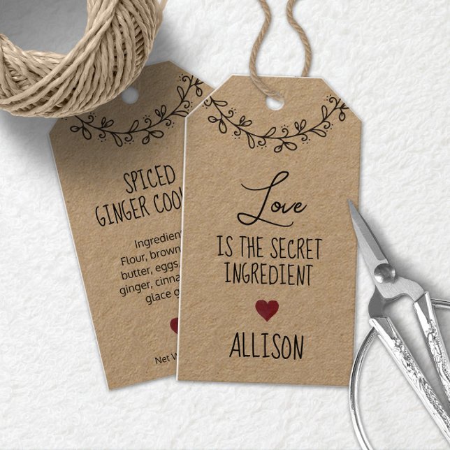 Étiquettes-cadeau ❤️ Personnalisé Main Lettré Traite Maison Kraft (Créateur téléchargé)