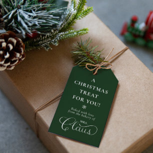 Étiquettes-cadeau Personnalisé Mme Claus Noël Traite Enchantant Vert