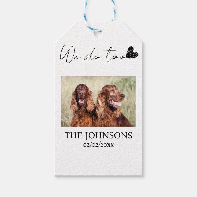 Étiquettes-cadeau Personnalisé nous faisons trop mariage (Devant)