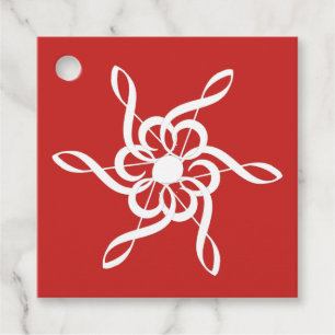 Étiquettes Cadeau Personnalisé Red Treble Clef Snowflake Musical