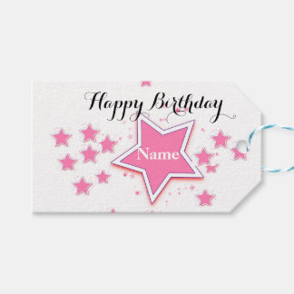 Étiquettes-cadeau Personnaliser Avec Un Nom Rose STAR