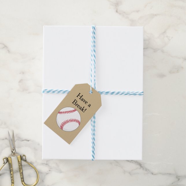 Étiquettes-cadeau Personnaliser le ballon de baseball (Avec de laficelle)