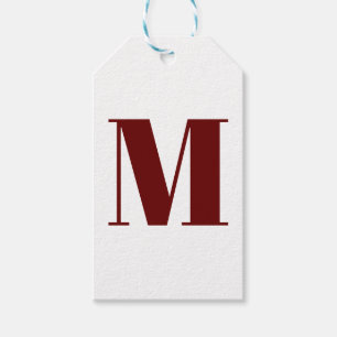Étiquettes-cadeau Personnaliser monogramme blanc de marron bordeaux